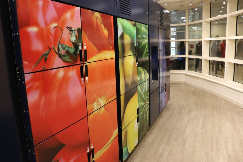 Food lockers at the IU Health Nutrition Hub at Methodist Hospital