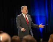 Gleaners CEO Fred Glass speaks at the 2025 IBJ Hunger & Health Breakfast