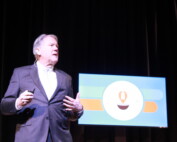 Gleaners President & CEO Fred Glass gives the keynote address at the 2026 Hunger & Health Breakfast, presented by Gleaners and IBJ Media